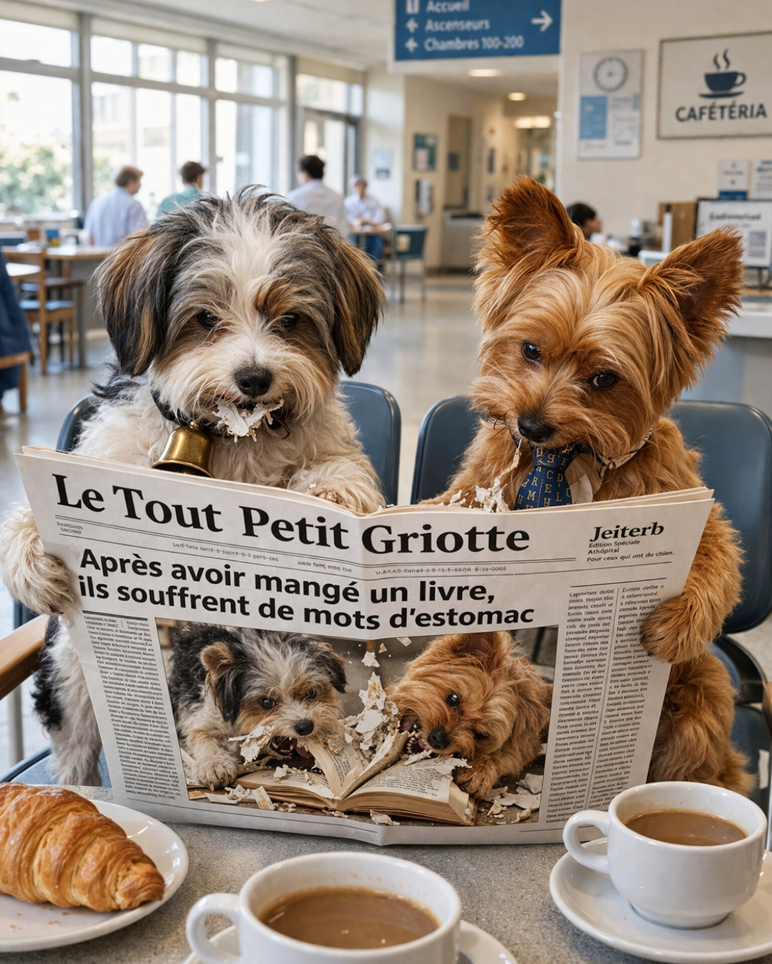 Ils souffrent de mots d'estomac après avoir mangé un livre