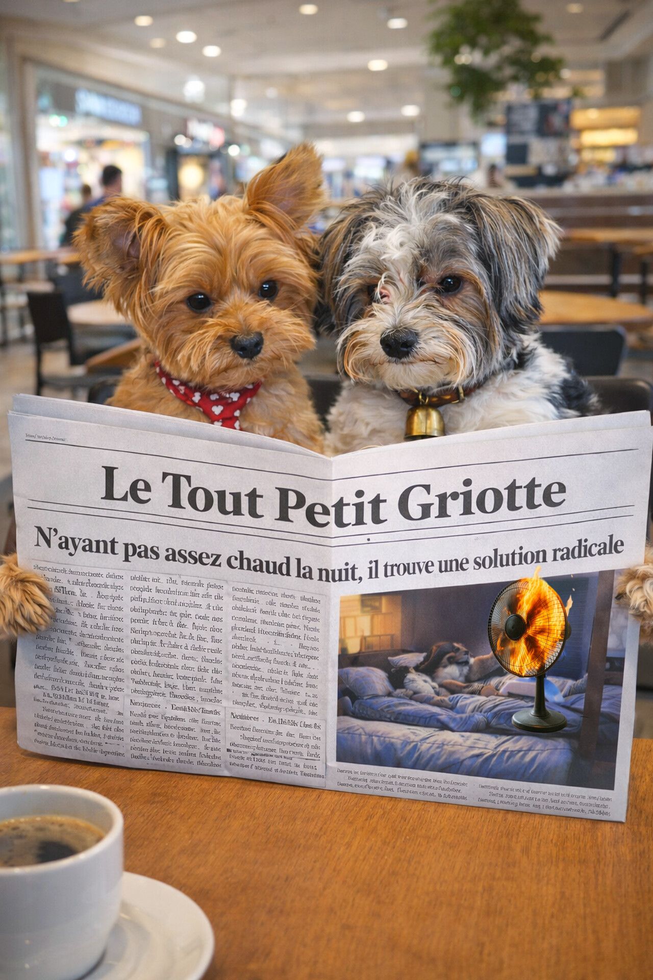 Pour avoir moins froid la nuit, il fait tourner son ventilateur sans pales